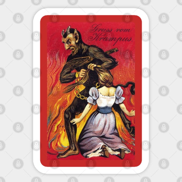 Gruss Vom Krampus Sticker by The Curious Cabinet